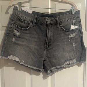 Joe's Jeans Gray Distressed Jean Shorts High-Waisted